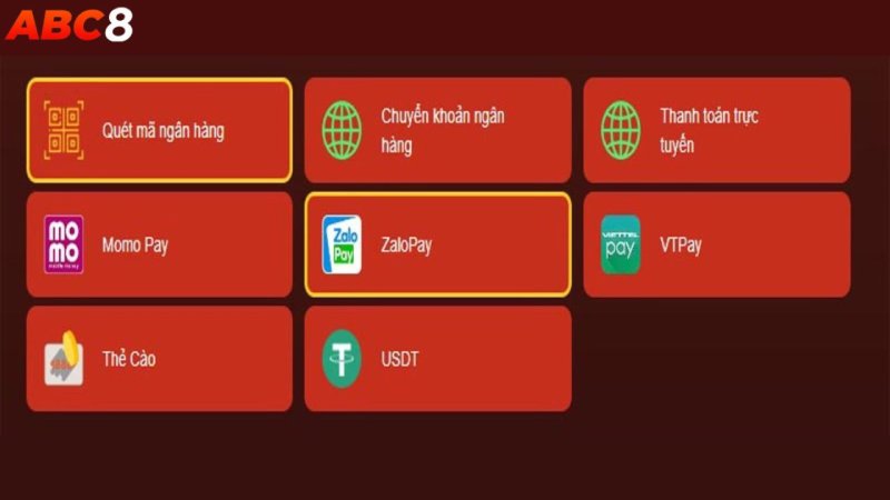 Một số vấn đề cần lưu ý khi nạp tiền ABC8 